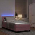 vidaXL LED box s pružinami s čelnou doskou Ružová 100 x 200 cm Zamat