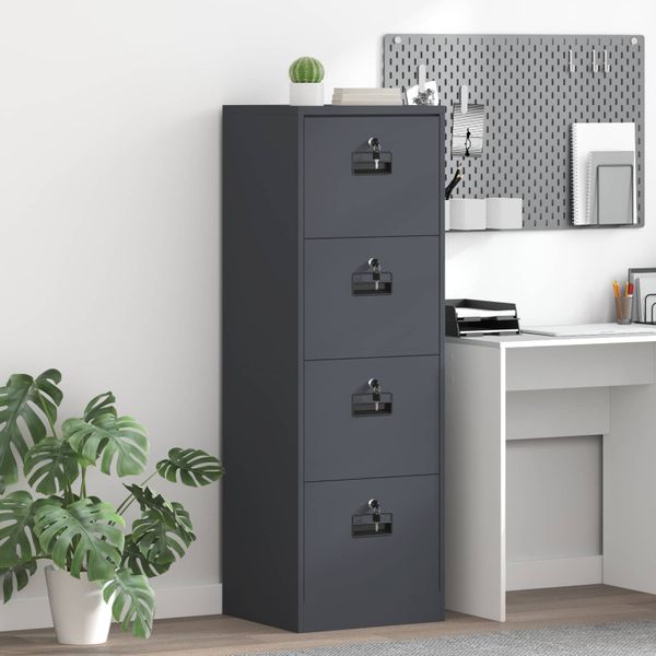 vidaXL Skriňa na dokumenty so zásuvkou Antracit 45,5 x 42 x 139 cm