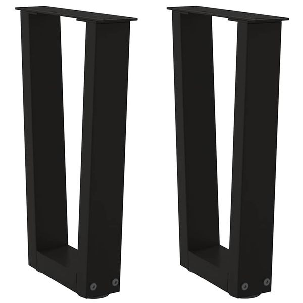 vidaXL Nohy konferenčného stolíka v tvare V, 2 ks, čierne, 38 x (42-43,3) cm, oceľové