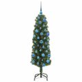 vidaXL Umelý vianočný stromček Zelená 150 cm PVC, oceľ a plast