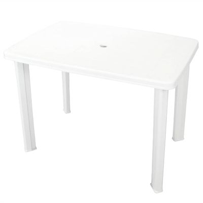 vidaXL Záhradný stôl, biely 101x68x72 cm, plast