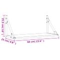 vidaXL Nástenné police 2 ks hnedý dub 60x25x25,5 cm kompozitné drevo