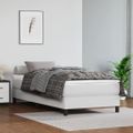 vidaXL Matrac s taštičkovými pružinami stredná tvrdosť biely 90x200x20 cm umelá koža