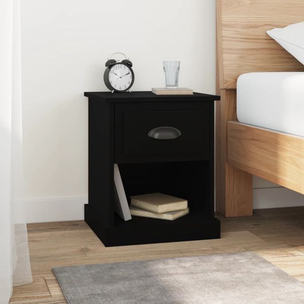 vidaXL Nočný stolík čierny 39x39x47,5 cm spracované drevo
