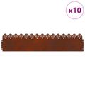 vidaXL Obrubníky trávnika 10 ks 103 x 0,05 x 22 cm Hrdzavý