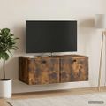 vidaXL Nástenná TV skrinka 78,5 x 41 x 30 cm Dymový dub