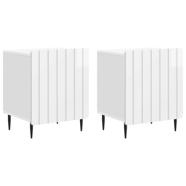 vidaXL Nočný stolík 2 pcs Biela s vysokým leskom 43 x 34,5 x 52 cm
