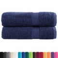 vidaXL Prémiové utierky na ruky SOLUND 2 ks námornícka modrá 50x100 cm 600 g/m²