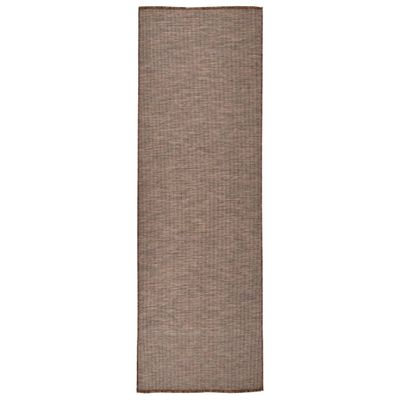 vidaXL Vonkajší koberec s plochým tkaním 80x250 cm hnedý