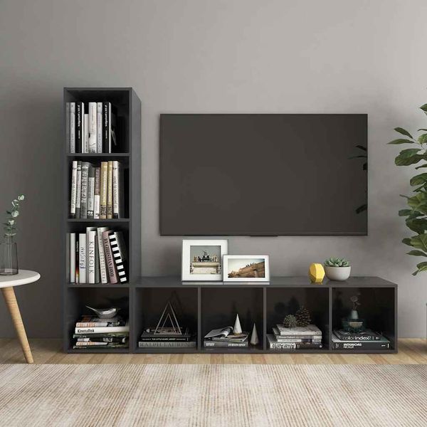 vidaXL TV skrinky 2 ks sivé 142,5x35x36,5 cm drevotrieska