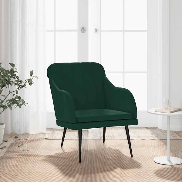 vidaXL Kreslo tmavozelené 63x76x80 cm zamat