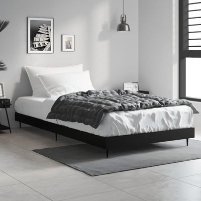 vidaXL Posteľný rám čierny 90x200 cm kompozitné drevo
