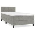 vidaXL Posteľný rám boxsping s matracom bledosivý 90x190 cm zamat
