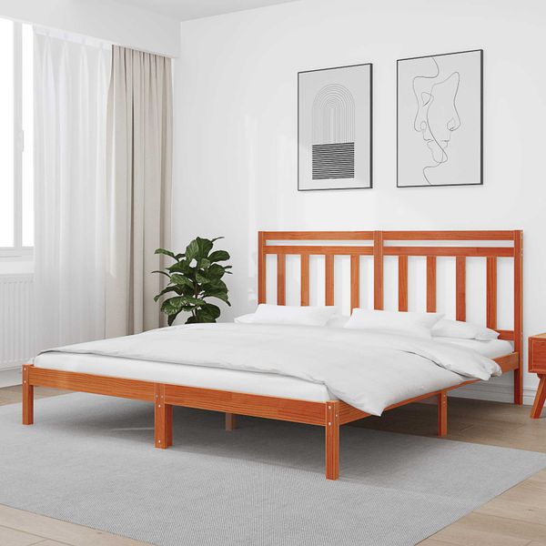 vidaXL Rám postele s čelnou doskou Včelí hnedý 205,5 x 185,5 x 100 cm