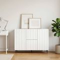 vidaXL Servírovacia skriňa Biela 89 x 34,5 x 62 cm Kompozitné drevo