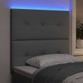 vidaXL LED hlavová doska s LED pásikmi Svetlosivá 80 cm látka