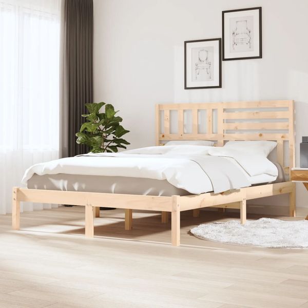 vidaXL Posteľný rám borovicový masív 140x190 cm
