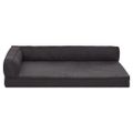 vidaXL Ergonomický matrac pre psa 90x64 cm ľanový vzhľad flís čierny