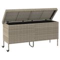 vidaXL Záhradný úložný box s kolieskami, svetlosivý 160x55x75 cm, polyratan