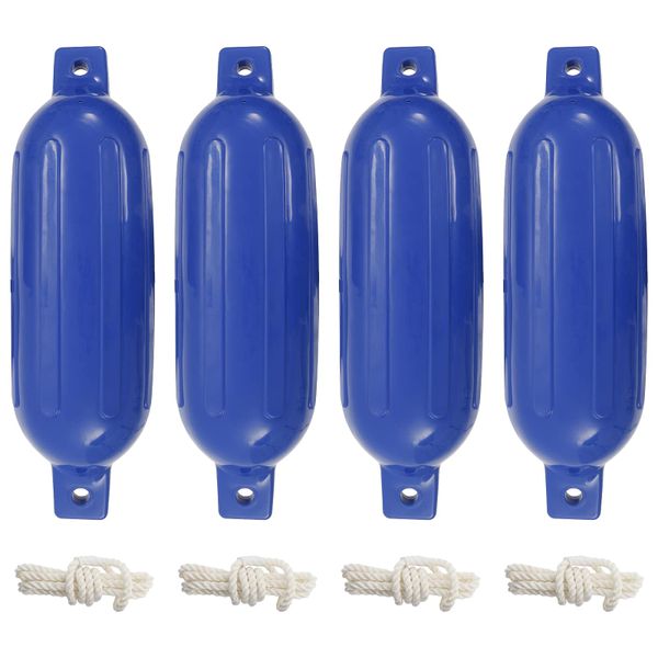 vidaXL Lodný nárazník 4 ks, modrý Ø 16x58 cm, PVC