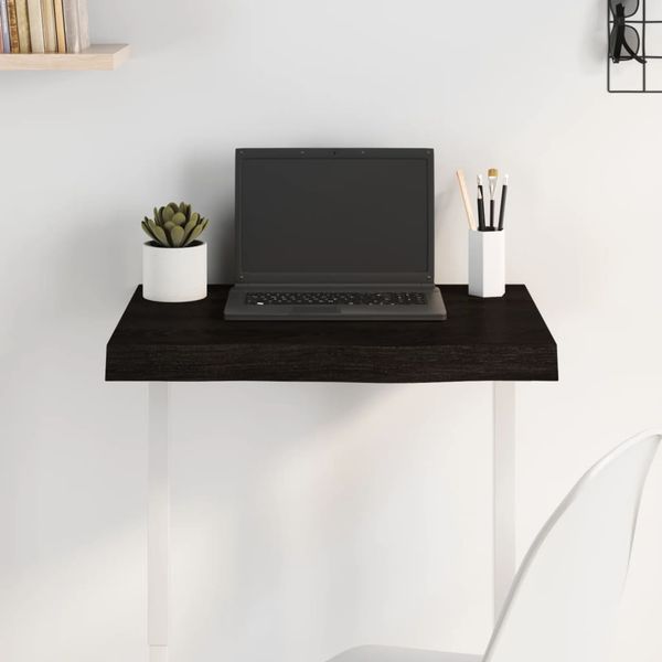 vidaXL Stolová doska tmavohnedá 60x40x(2-6) cm ošetrený dubový masív