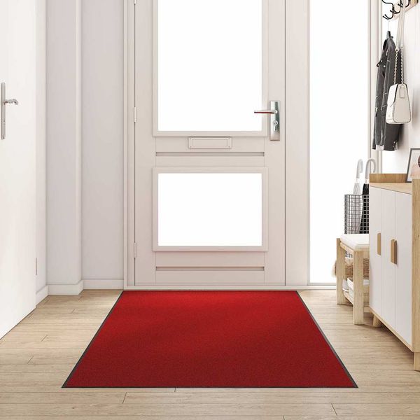 vidaXL Rohož Iný Červená a čierna 120 x 300 cm Polyamid a PVC