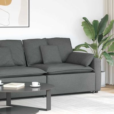 vidaXL Modulová opierka na ruky s vankúšmi, tmavosivá, 100 cm