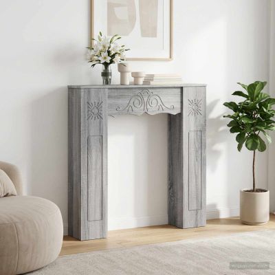 vidaXL Rám krbu Sivý Sonoma 102 x 20 x 102 cm Kompozitné drevo