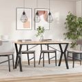 vidaXL Jedálenský stolík v tvare Y 140x80x75 cm borovica a oceľ
