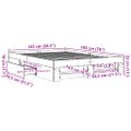 vidaXL Posteľný rám bez matraca dymový dub 140x190 cm kompozitné drevo