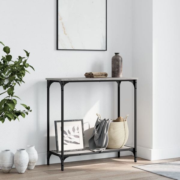 vidaXL Konzolový stolík sivý sonoma 75x30,5x75 cm kompozitné drevo
