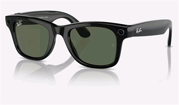 Meta Ray-Ban Wayfarer, AI okuliare, Shiny Black, G15 Green