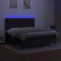 vidaXL Posteľ boxsping s matracom a LED čierna 160x200 cm látka