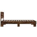 vidaXL Posteľný rám dymový dub 75x190 cm kompozitné drevo a kov
