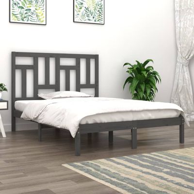 vidaXL Posteľný rám sivý borovicový masív 200x200 cm
