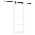 vidaXL Posuvné dvere Biela 83 x 211 cm Masívne borovicové drevo a sklo