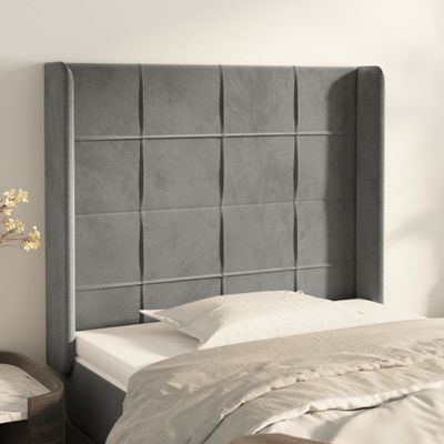 vidaXL Čelo postele so záhybmi bledosivé 83x16x118/128 cm zamat