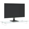 vidaXL Stojan na monitor biely 80x35x8 cm tvrdené sklo a kov