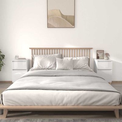 vidaXL Nočné stolíky 2 ks lesklé biele 40x35x70 cm