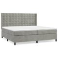 vidaXL Posteľný rám boxsping s matracom bledosivý 200x200 cm zamat