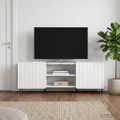 vidaXL TV skrinka Biela s vysokým leskom 150 x 31 x 52 cm