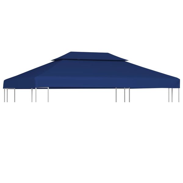vidaXL Dvojitá strieška na altánok 310 g/m², 4x3 m, modrá
