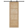 vidaXL Posuvné dvere Prírodná a čierna 83 x 232 cm Borovicový masív