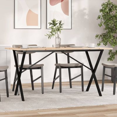 vidaXL Jedálenský stolík v tvare X 160x80x75 cm borovica a oceľ