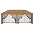 vidaXL Altánok so stenami 6 x 3 m Béžová Polyester a oceľ 190 gsm