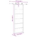 vidaXL Posuvné dvere s kovaním 76x205 cm ESG sklo a hliník