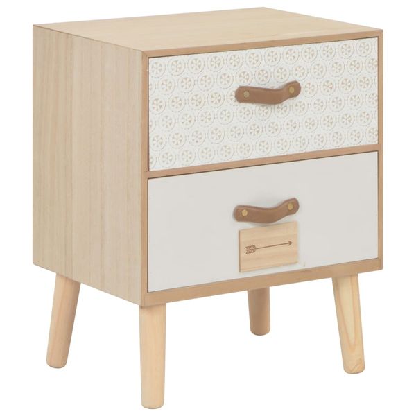 vidaXL Nočný stolík s 2 zásuvkami 40x30x49,5 cm, borovicový masív