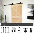 vidaXL Posuvné dvere 80 x 210 cm Borovicový masív Prírodná a čierna