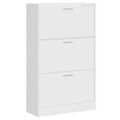 vidaXL Botník lesklý biely 63x24x103 cm spracované drevo