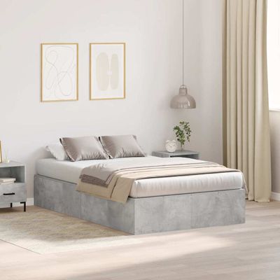 vidaXL Rám postele s úložným prostorem Betónová šedá 120 x 200 cm
